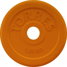 Диск обрезиненный TORRES PL50381, вес 1,25кг., диаметр 25мм.