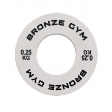 Диск калиброванный BRONZE GYM для пауэрлифтинга белый 0,25 кг Диск калиброванный BRONZE GYM для пауэрлифтинга белый 0,25 кг