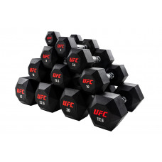Комплект обрезиненных октагональных гантелей 10 пар от 2,5 до 25кг UFC Octagon Dumbbell