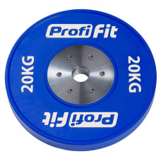 Диск профессиональный обрезиненный цветной D51 мм PROFI-FIT 20 кг Диск профессиональный обрезиненный цветной D51 мм PROFI-FIT 20 кг