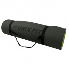 Коврик для йоги и фитнеса UNIX Fit двусторонний, 180 х 61 х 0,8 см, двуцветный, зеленый