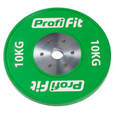 Диск профессиональный обрезиненный (цветной) D51 мм PROFI-FIT 10 кг Диск профессиональный обрезиненный (цветной) D51 мм PROFI-FIT 10 кг