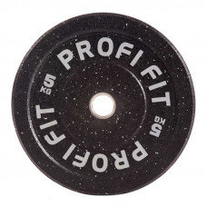 Диск для штанги (резиновая крошка) D51 мм PROFI-FIT 5 кг РАСПРОДАЖА