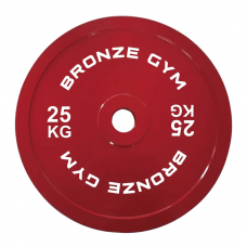 Диск олимпийский BRONZE GYM тяжелоатлетический красный 25 кг Диск олимпийский BRONZE GYM тяжелоатлетический красный 25 кг