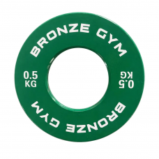 Диск калиброванный BRONZE GYM для пауэрлифтинга зеленый 0,5 кг Диск калиброванный BRONZE GYM для пауэрлифтинга зеленый 0,5 кг