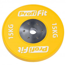Диск профессиональный обрезиненный HARD цветной D51 мм PROFI-FIT 15 кг