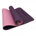 Коврик для йоги и фитнеса UNIX Fit двусторонний, 180 х 61 х 0,6 см, двуцветный, фиолетовый