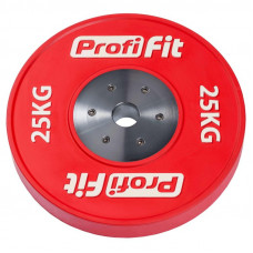 Диск профессиональный обрезиненный HARD цветной D51 мм PROFI-FIT 25 кг Диск профессиональный обрезиненный HARD цветной D51 мм PROFI-FIT 25 кг