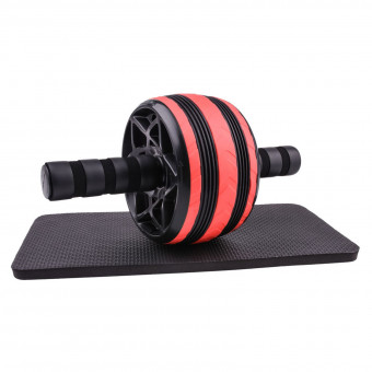 Ролик для пресса с ковриком под колени UNIX Fit D9,5 см, красный, черный