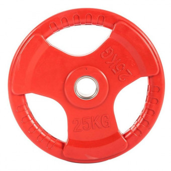 Диск обрезиненный (три хвата, цветной) D51 мм PROFI-FIT 25 кг РАСПРОДАЖА